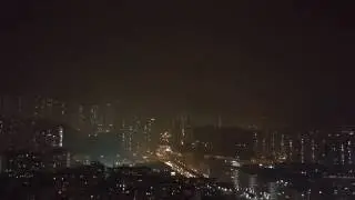 Thunderstorm over Hong Kong..lightning strike 60m in front.09/07/2016