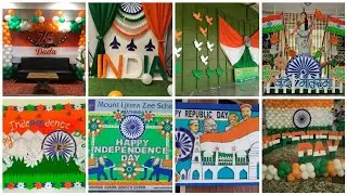 Beautiful And Easy Indian 15 August Decorations At School | Independence Day Stage &  Balloons Decor