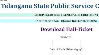 TSPSC Group 1 Hall Ticket 2022 Release Download Prelims Admit card out|live|
