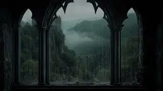 Candlelit Castle Room 4K: Rain on Window & Soft Thunder for Deep Focus 🕯️🌧️