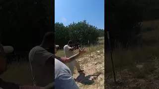 Bro catches hot brass