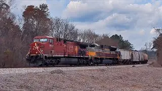 CSX B216-17  Phosphate Train w/ CP 7013 Trailing @ Rydal, GA 2-21-2023&copy;