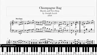 Champagne Rag (1919) - Joseph Francis Lamb - Piano (Ragtimes Sheets - Ragtime Tutorial Piano score)