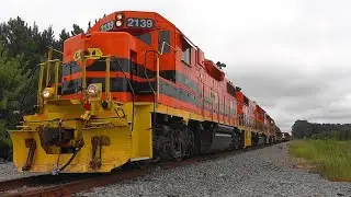 ❤ Georgia Central Engine Leads NCVA Slab Train Over Lovers Lane ❤