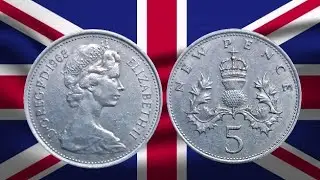 MOEDA DO REINO UNIDO 1968 - 5 NEW PENCE