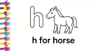 h for horse | alphabet tracing and coloring pages for preschool kids