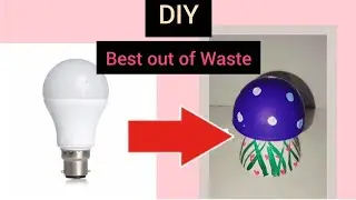 DIY LED bulb Mushroom🍄#arts #artviral #handmade #craft  #diycrafts #trending #ytvideo 
