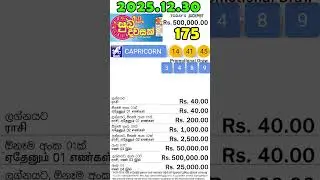 Suba Dawasak 175 2025.12.30 Today NLB Lottery Result සුභ දවසක් ලොතරැයි ප්&zwj;රතිඵල #subadawasak