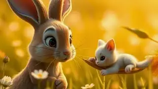 A Brave Rabbit's Act of Kindness in the Meadow  🐇✨