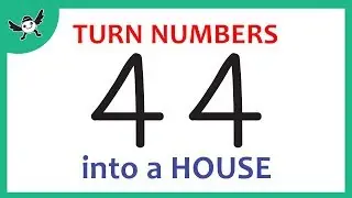 How To Turn Numbers &ldquo;44&rdquo; into a Cartoon HOUSE &ndash; Learn Drawing Art on Paper for Kids ✔