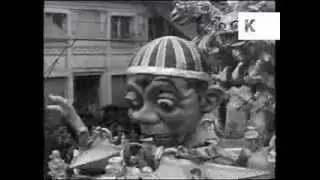 1930s Viareggio Italy Carnival, Parade, Archive Footage