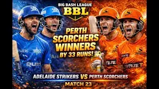 BBL Match 23 Adelaide Strikers VS Perth Scorchers Match Breakdown Analysis & Review 🔥🏏