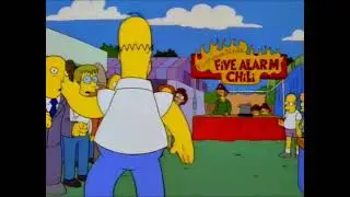 Homer Tries Ned's Hot Chili | THE SIMPSONS SEASON 8 EP 9