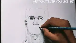 John Cena face drawing portrait | step by step face drawing | how to draw John Cena