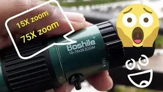 Review monocular BOSHILE 15-75 Zoom.  1000m
