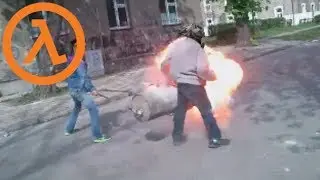 Trash can cannon but with Half Life SFX