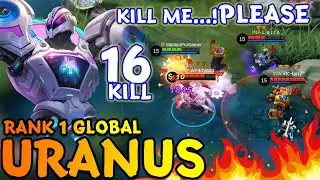 16 KILL Uranus Offlaner | Uranus Build Top 1 Global - Mobile Legends
