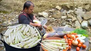 Harvesting and Cooking Bamboo Shoots - Bamboo Shoot Cooking Recipe - Dwarf Food