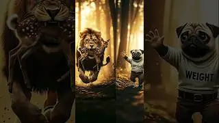 Brave Little Pug vs Lion &ndash; Can He Save the Baby Deer?#pug #rescue #lion