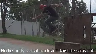 Skateboarding: Nollie Body Varial Backside Tailslide Shuvit it