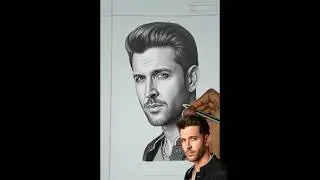 Hrithik Roshan drawing with shading 🎨 #shorts #hirthikroshan