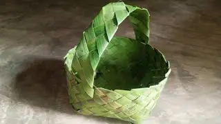 The Basket of Coconut Leaves is Made by hand - New Leaf craft 2025