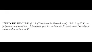 L'EXO DE KHÔLLE #19