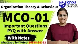MCO-01 PYQ With Answer & Important Question Dec 2025 Exam. MCO-01 Important Questions With Answer