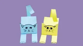 How to make paper cat/easy paper craft/paper toy craft/cat paper craft/tutorial easy/Craft it simply