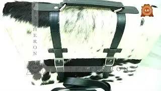 Natural Cowhide Leather Office Bag | Genuine Cowhide Laptop Bag | Hair On Leather Briefcase