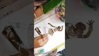Ente wifente oru art work using henna cone 🎨 🌿watch till end to see the result🤩 #shorts #art #henna