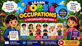 Learn Jobs & Occupations Vocabulary for Kids! | Fun English Words About Careers