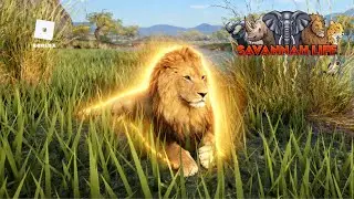 LUTEI CONTRA CROCODILOS E LE&Otilde;ES! Vida de Le&atilde;o no Savannah Life (Roblox)