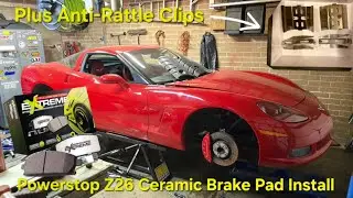 C6 Corvette PowerStop Z26 Street Warrior Brake Pad Install plus Anti-Rattle Clips