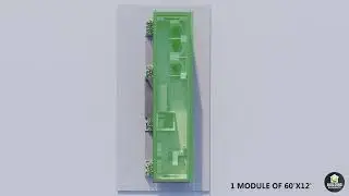 Modular Office Building 60x12 - 3D Rendering