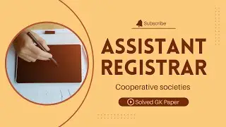 Assistant Registrar Cooperative Societies l Today's solved Paper 2025 with additional details