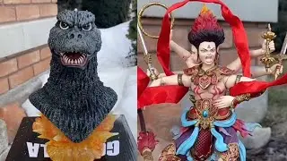 New Godzilla 1974 Bust Statue by DST & Nezha action figure by Fancy Realm where to get both