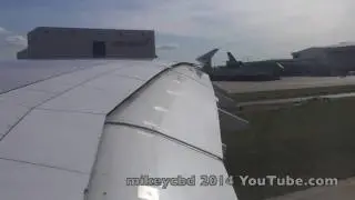 A380 Heavy WingView Seat 69k Take Off LHR DXB 05OCT14 Long Ver London Heathrow