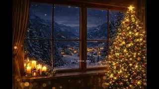 Cozy Winter Night by the Window ❄️  Christmas Tree Glow & Snowfall Ambience  Relax & Sleep