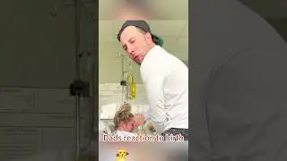 Dads reaction to birth#funny #reaction #husband #baby #love #mom #dad #birth #pregnancy #emotions