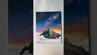 Between earth and infinity 🌌💫#painting #art #nature #galaxy #mountains