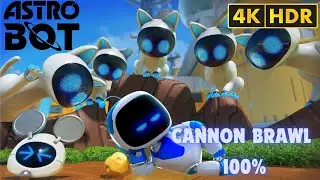 Astro Bot - Cannon Brawl - All Bots and Puzzle Pieces 4K60 HDR