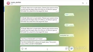 Crypto Alert Bot on Telegram #bot #crypto #python #heroku #RSI