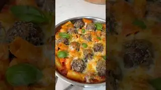 Cheesy meatball pasta 😍 #recipe