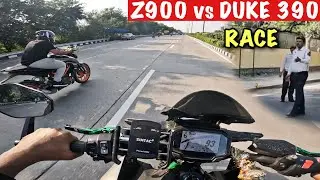 KAWASAKI Z900 VS KTM DUKE 390 RACE