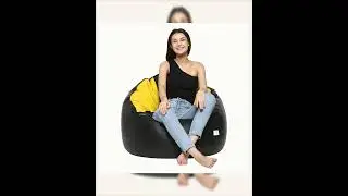 Multicolor Mudda Bean Bag Cover - Standard Size Yellow & Black