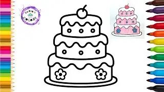 Cake With Cherry On Top Cute Easy Simple Drawing And Coloring #cake #rainingcolors