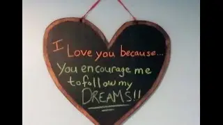 VALENTINES DAY WOOD HEART CHALKBOARD