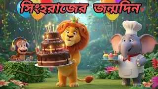 🎉সিংহরাজের জন্মদিন। &ldquo;Lion Leo Birthday Party Song | Jungle Dance Kids | 3D Cartoon Nursery Rhyme 🦁✨&rdquo;