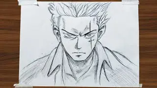 zoro character drawing easy step by step | Anime drawing easy